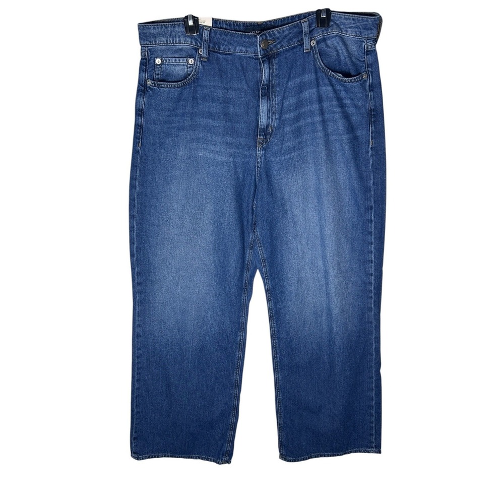 Aero Womens High Rise Wide‎ Leg Jeans Blue Non-Stretch Denim Size 16 S997-0006